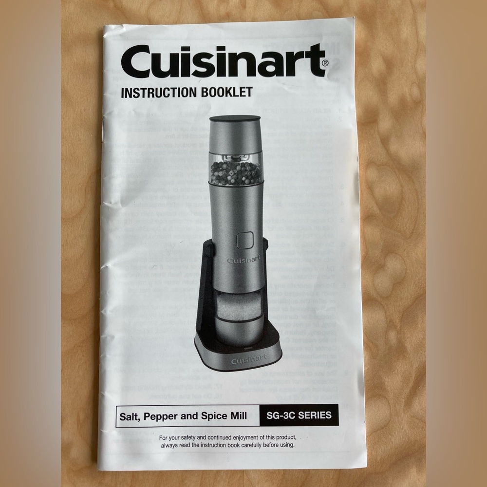 Cuisinart Salt, Pepper and Spice Mill SG-3C Series NWOT